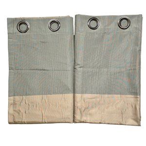 Studio JCP Champagne Gold & Blue/Gray Shower Curtains 2 Panels 49” x 80”